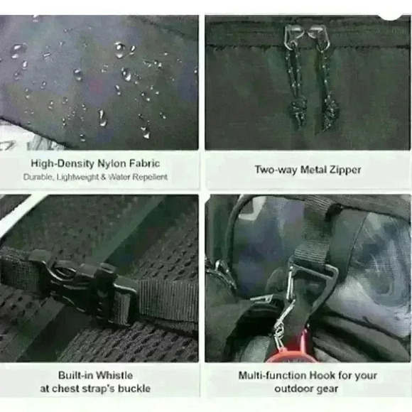 EVERFUN Unisex Hydration Backpack Bag with Water Bladder 2L/3L Black - Picture 6 of 16